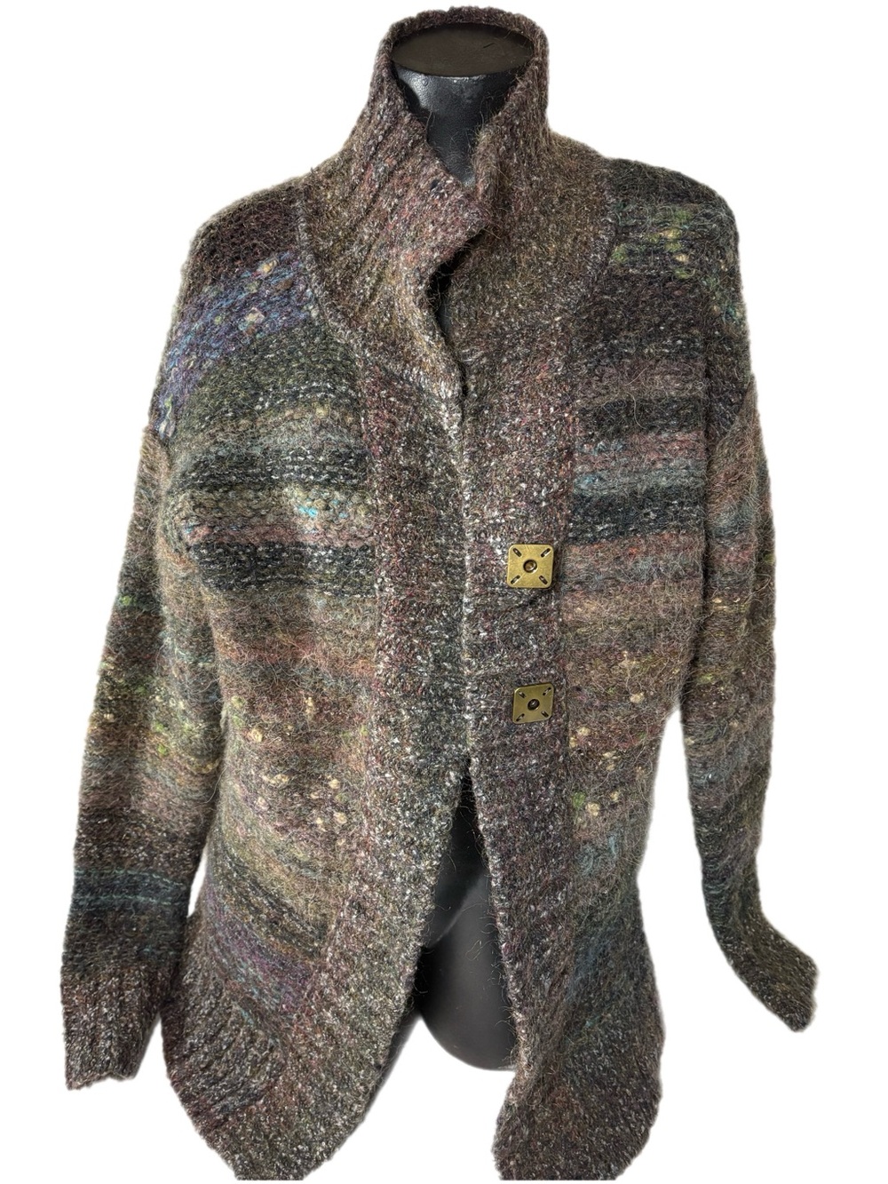 RW&CO. Multi-Tone Brown Tweed-Look Teddy Jacket